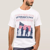 Aangepaste Prettige Veteranendag! Dank U Kaarten 2 T-shirt (Voorkant)