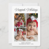 Aangepaste prettigste feestdagen familie foto groe feestdagenkaart (Voorkant)