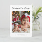 Aangepaste prettigste feestdagen familie foto groe feestdagenkaart (Staand voorkant)