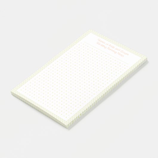Aangepaste Pretty Green Dot Grid Huwelijksplan Pla Post-it® Notes (Schuin)