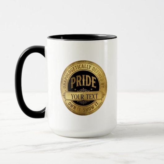 Aangepaste Pride Gouden Badge - Personaliseerbare Mok (Links)