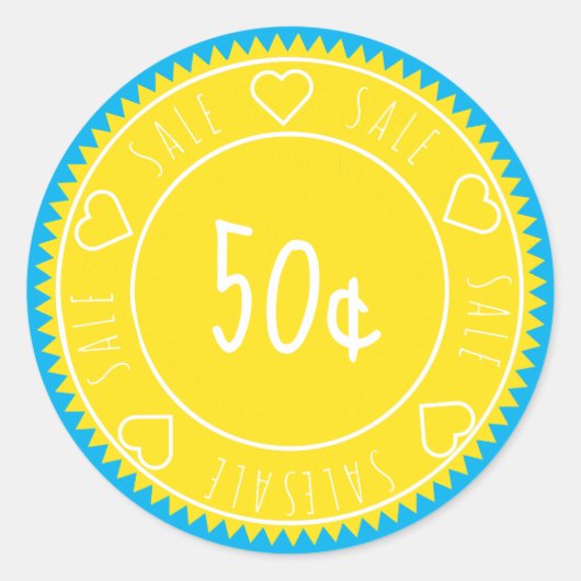 Aangepaste prijs voor de zwarte verkoop ronde sticker (Voorkant)