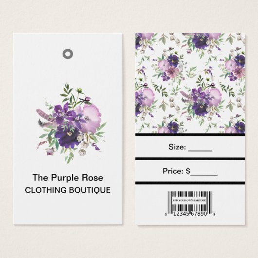 Aangepaste Prijsbloemen Labels met streepjescode Visitekaartje (Voorkant /achterkant)