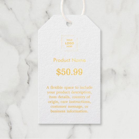 Aangepaste Prijskaart Moderne Logo Hangstijl Cadeaulabels (Voorkant)