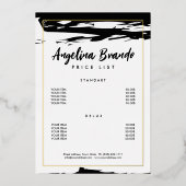 Aangepaste prijslijst Golden Folie Stroke Black Sk Uitnodiging (Voorkant)