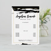 Aangepaste prijslijst Golden Folie Stroke Black Sk Uitnodiging (Staand Voorkant)