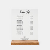 Aangepaste prijslijst of serviceprijzen Modern Acryl Bord (Voorkant)