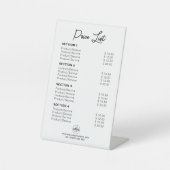 Aangepaste prijslijst of serviceprijzen Modern Whi Reclamebord Met Voetstuk (Voorkant)