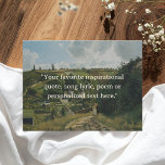 Aangepaste prijsopgave  briefkaart<br><div class="desc">Creëer uw eigen quote briefkaarten in een cottagecore esthetische stijl. Voeg eenvoudig uw favoriete inspirerend citaat,  gedicht of aangepaste tekst toe over een  landschapsschilderij.</div>