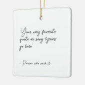 Aangepaste prijsopgave of songtekst - Script squar Keramisch Ornament (Links)