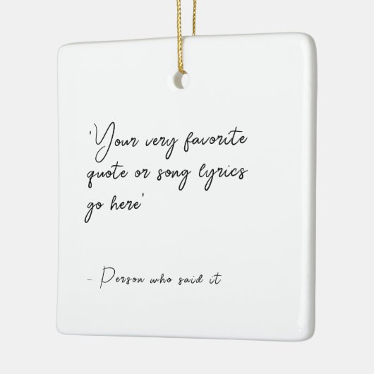 Aangepaste prijsopgave of songtekst - Script squar Keramisch Ornament (Links)