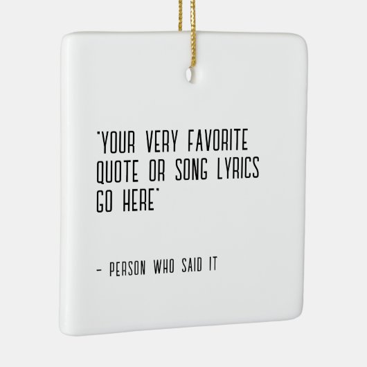 Aangepaste prijsopgave of songtekst - uniek keramisch ornament (Rechts)