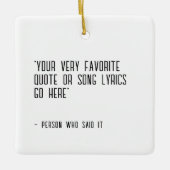 Aangepaste prijsopgave of songtekst - uniek keramisch ornament (Voorkant)