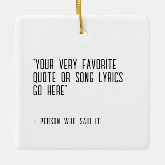 Aangepaste prijsopgave of songtekst - uniek keramisch ornament (Voorkant)