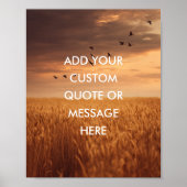 Aangepaste prijsopgave Sunset Field Quote Poster (Voorkant)
