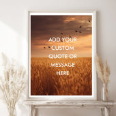 Aangepaste prijsopgave Sunset Field Quote Poster