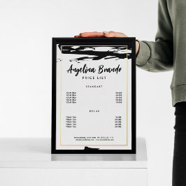 Aangepaste prijstlijst Gouden Folie Streep Zwarte  Uitnodiging