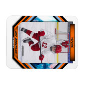 Aangepaste Prime Oranje & Navy IJshockey Fotomagne Magneet (Horizontaal)
