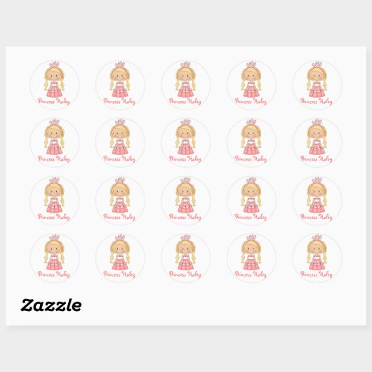 Aangepaste princess lollipoplabels ronde sticker (Vel)