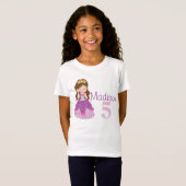 Aangepaste Prinses Verjaardags Meisje Kinder T-shirt (Voorkant volledig)