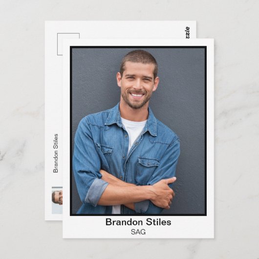 Aangepaste Print Briefkaarten voor Acteurs (Voorkant / Achterkant)
