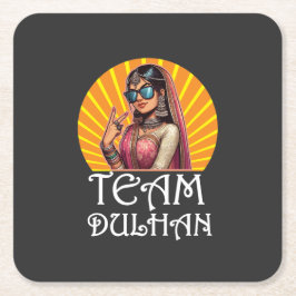 Aangepaste print Desi bruiloft Shaadi Vibes Kartonnen Onderzetters