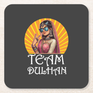 Aangepaste print Desi bruiloft Shaadi Vibes Kartonnen Onderzetters
