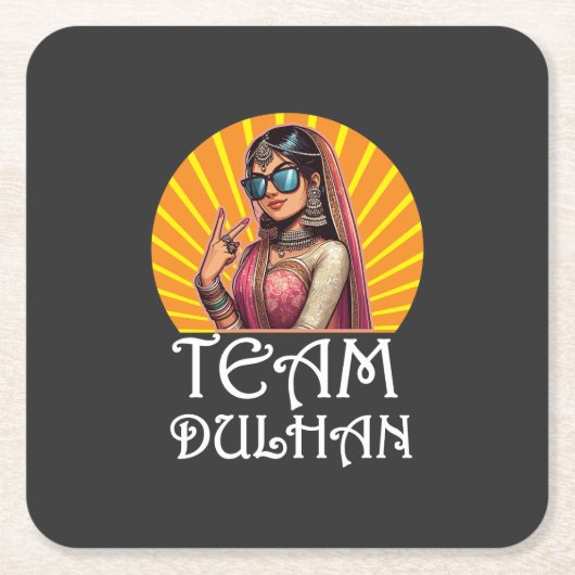 Aangepaste print Desi bruiloft Shaadi Vibes Kartonnen Onderzetters (Voorkant)