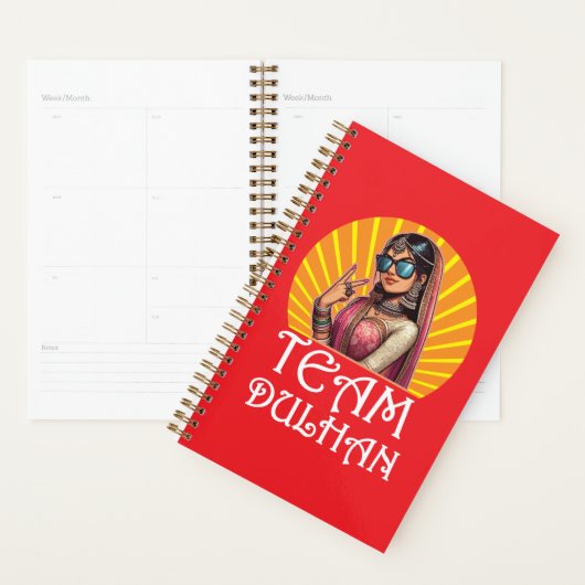 Aangepaste Print Desi Wedding Shaadi Vibes Planner (Display)