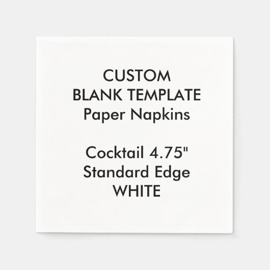 Aangepaste Print Kleine WITTE Cocktail Papieren se Servetten (Voorkant)