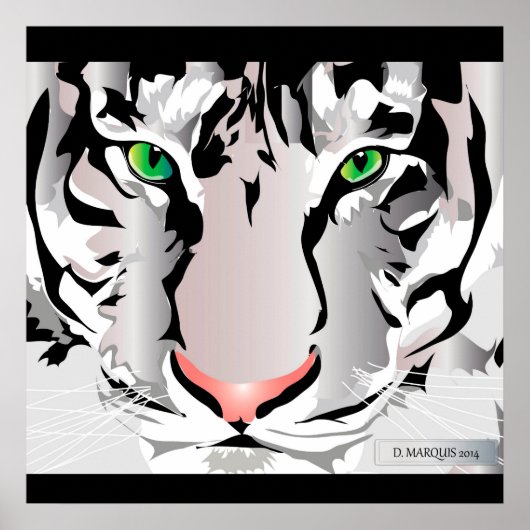 AANGEPASTE PRINT - TIGER-WIT/GRIJS (Voorkant)