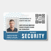 Aangepaste Privé Bewakings Beambte ID Foto Blauw Badge (Voorzijde)
