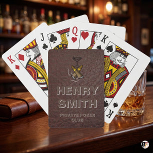 Aangepaste privé pokerclub leer textuur pokerkaarten