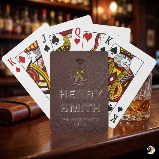 Aangepaste privé pokerclub leer textuur pokerkaarten