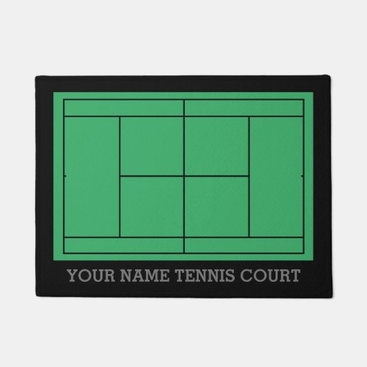 Aangepaste privé tennisbaan grappige welkom deurma deurmat (Voorkant)