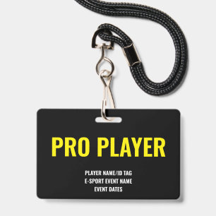 Aangepaste Pro Speler Minimalistische E-Sport Even Badge