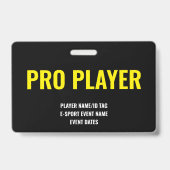 Aangepaste Pro Speler Minimalistische E-Sport Even Badge (Voorzijde)