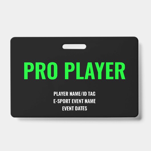 Aangepaste Pro Speler Minimalistische E-Sport Even Badge (Voorzijde)