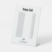 Aangepaste Product/Diensten Prijslijst Eenvoudig W Reclamebord Met Voetstuk (Voorkant)