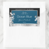 Aangepaste productetiketten Ocean Blue met Silver  Rechthoekige Sticker (Tas)