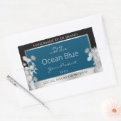 Aangepaste productetiketten Ocean Blue met Silver  Rechthoekige Sticker (Envelop)