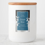 Aangepaste productetiketten Ocean Blue met Silver  Voedselcontainer Etiket (Voorkant)