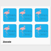 Aangepaste productlabels strand thema flamingo vierkante sticker (Vel)