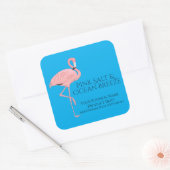 Aangepaste productlabels strand thema flamingo vierkante sticker (Envelop)