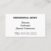 Aangepaste professionele artiest visitekaartje (Achterkant)