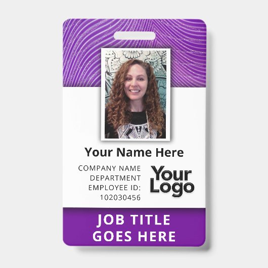 Aangepaste professionele bedrijfsfoto met naam van badge (Voorzijde)