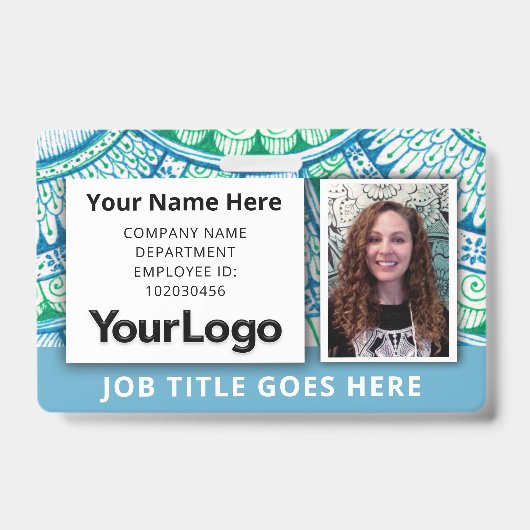 Aangepaste professionele bedrijfsfoto met naam van badge (Voorzijde)