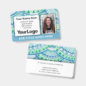 Aangepaste professionele bedrijfsfoto met naam van badge (Voor- en achterkant)