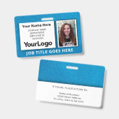 Aangepaste professionele bedrijfsfoto met naam van badge (Voor- en achterkant)