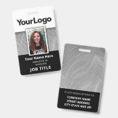 Aangepaste professionele bedrijfsfoto met naam van badge (Voor- en achterkant)